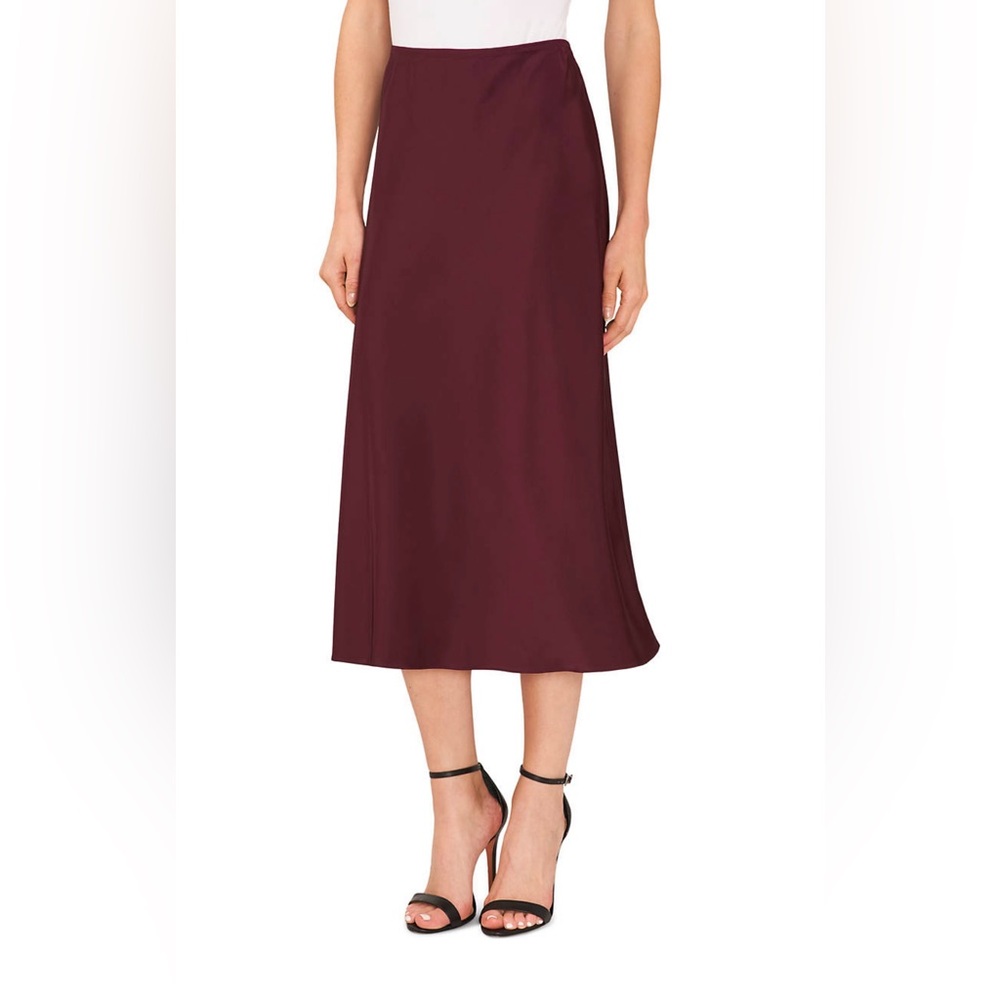 NWT Small Deep Plum Satin Skirt Cece